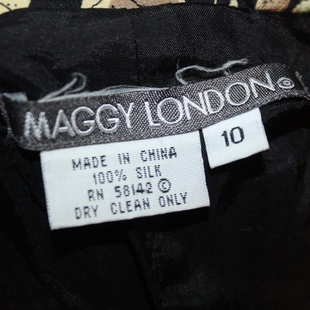 Vintage MAGGY LONDON Quilted Barn Coat Sz 10 Silk Leopard Print Jacket Luxury - Picture 8 of 8